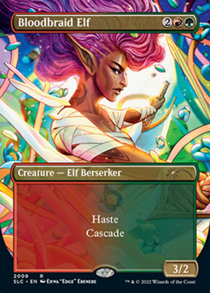 Bloodbraid Elf (Borderless Alternate Art) [Secret Lair Countdown Kit] | Spectrum Games