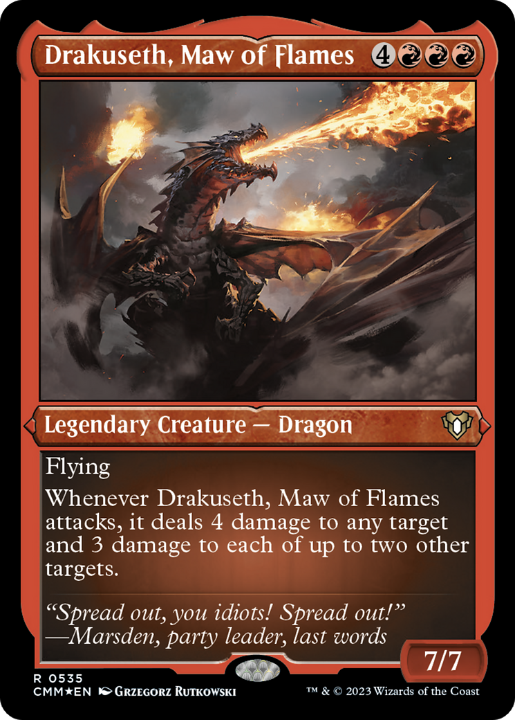 Drakuseth, Maw of Flames (Foil Etched) [Commander Masters] | Spectrum Games