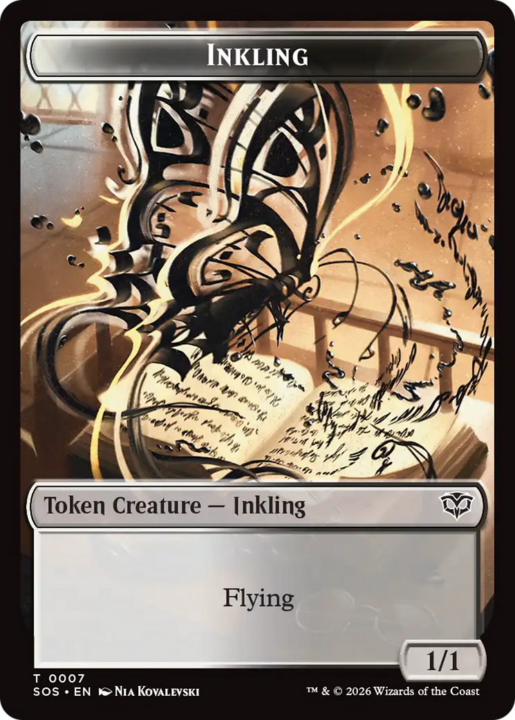 Inkling (0007) // Spirit (0011) Double-Sided Token [Secrets of Strixhaven Tokens] | Spectrum Games