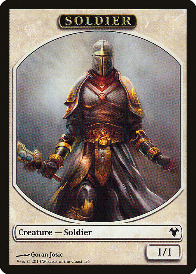 Soldier // Spirit Double-Sided Token [Modern Event Deck 2014 Tokens] | Spectrum Games
