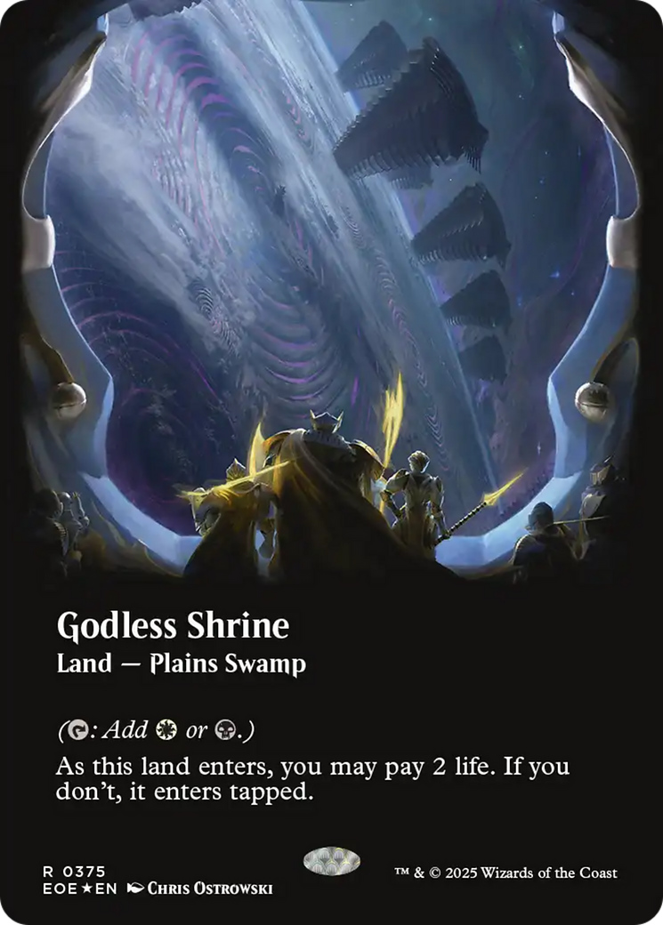 Godless Shrine (Borderless) (Galaxy Foil) [Edge of Eternities] | Spectrum Games