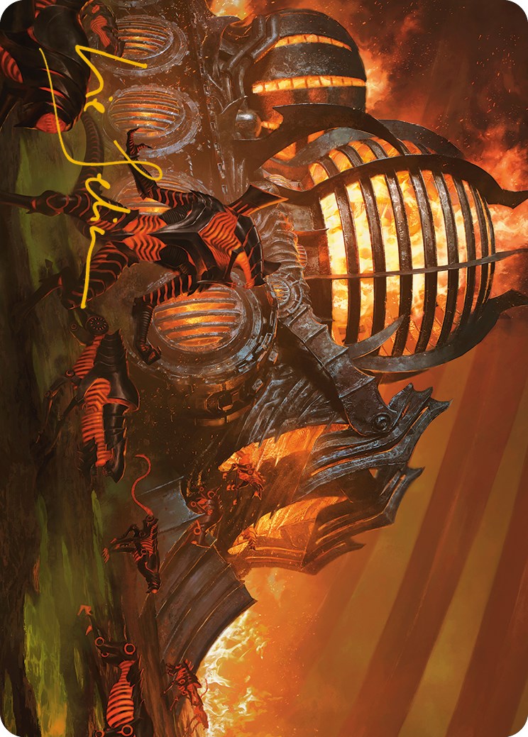 Urabrask's Forge Art Card (Gold-Stamped Signature) [Phyrexia: All Will Be One Art Series] | Spectrum Games