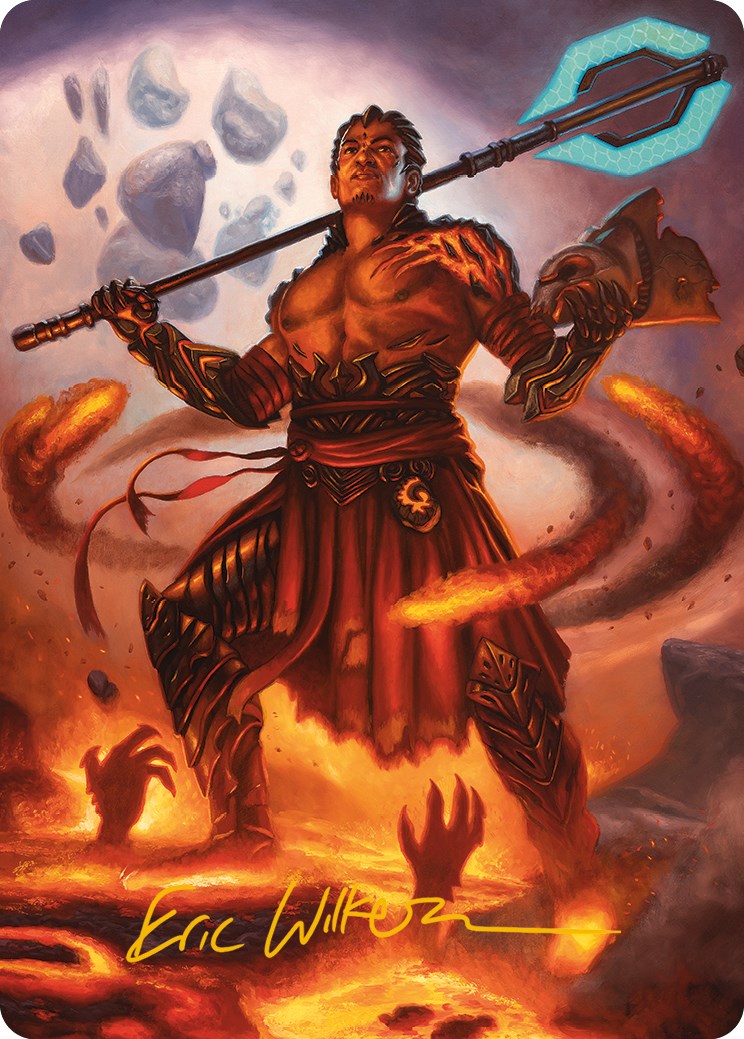 Koth, Fire of Resistance Art Card (Gold-Stamped Signature) [Phyrexia: All Will Be One Art Series] | Spectrum Games