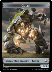 Golem // Blood Double-Sided Token [March of the Machine Commander Tokens] | Spectrum Games