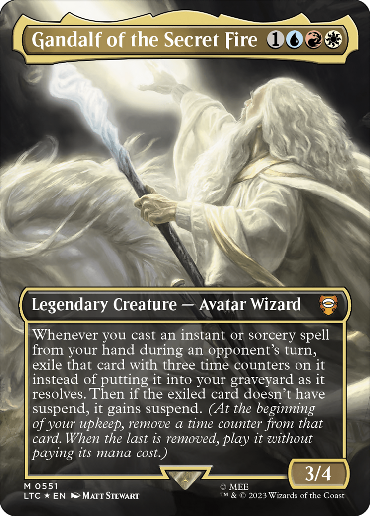 Gandalf of the Secret Fire (Borderless) (Surge Foil) [The Lord of the Rings: Tales of Middle-Earth Commander] | Spectrum Games