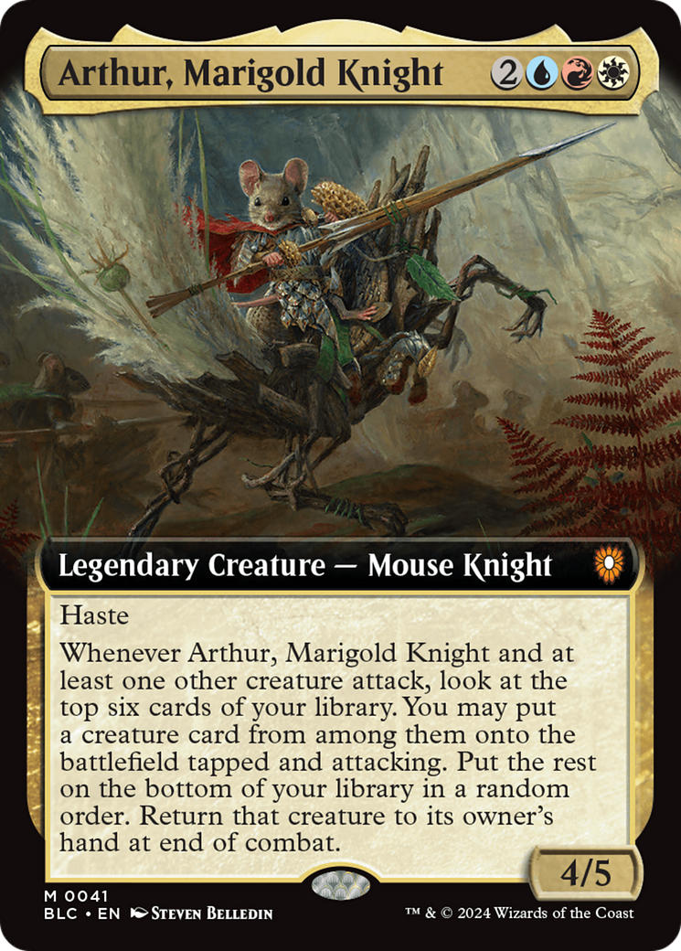 Arthur, Marigold Knight (Extended Art) [Bloomburrow Commander] | Spectrum Games