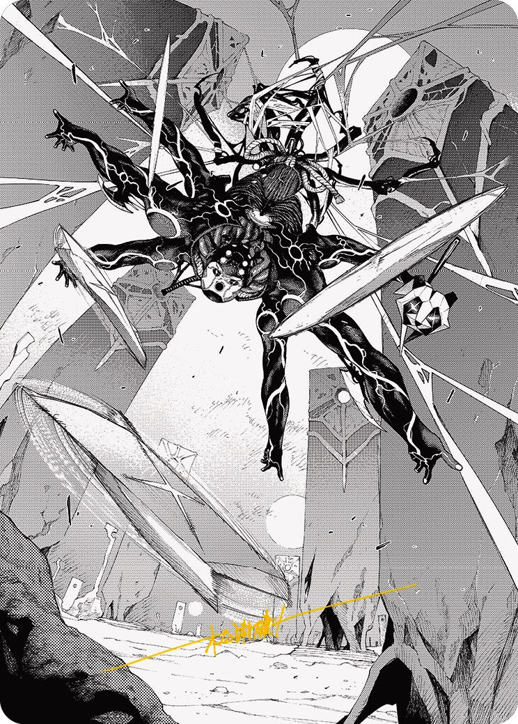 Kaito, Dancing Shadow 2 Art Card (Gold-Stamped Signature) [Phyrexia: All Will Be One Art Series] | Spectrum Games