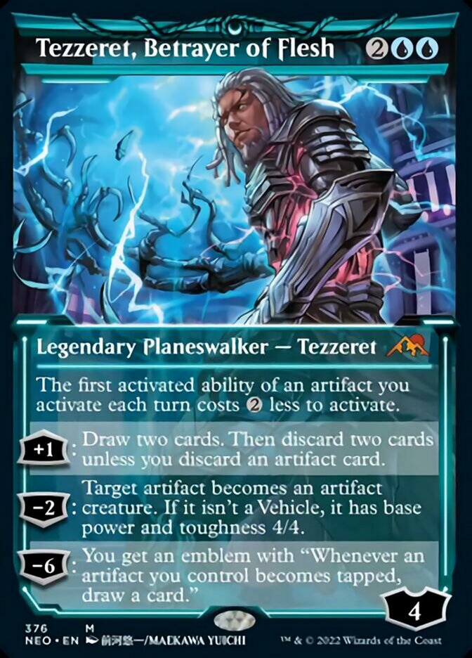 Tezzeret, Betrayer of Flesh (Showcase Soft Glow) [Kamigawa: Neon Dynasty] | Spectrum Games