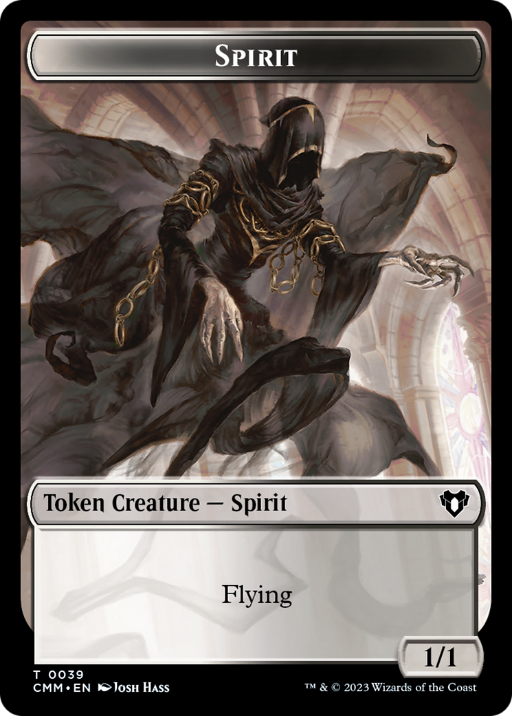 Spirit (0039) // Zombie (0013) Double-Sided Token [Commander Masters Tokens] | Spectrum Games