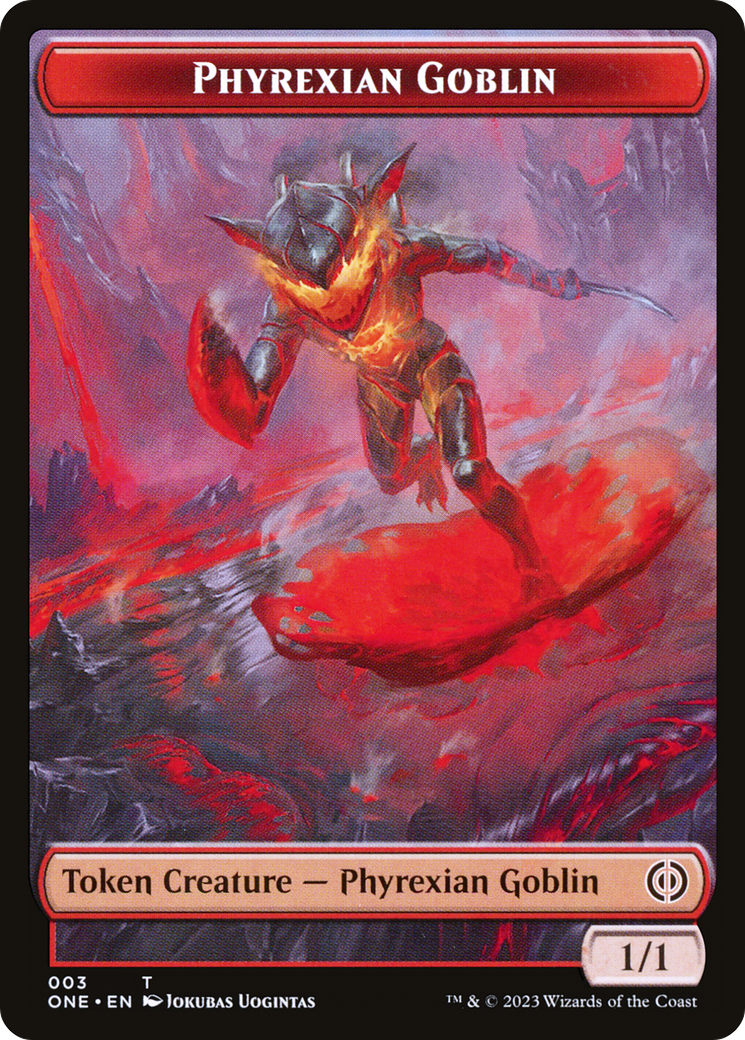 Phyrexian Goblin // The Hollow Sentinel Double-Sided Token [Phyrexia: All Will Be One Tokens] | Spectrum Games