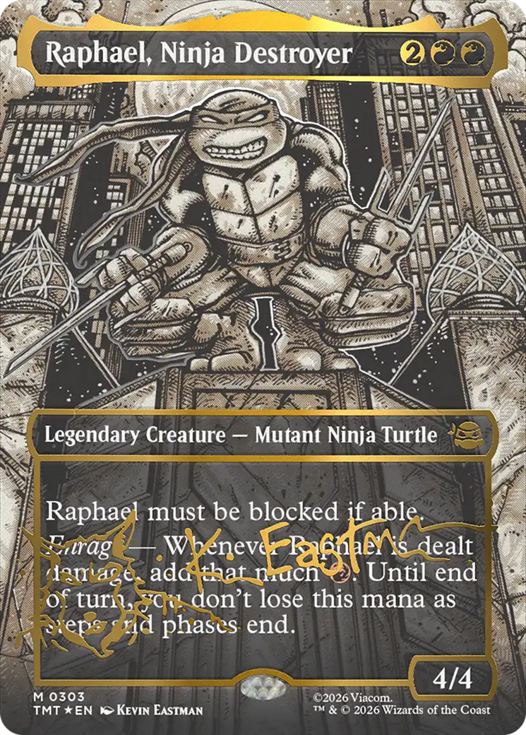 Raphael, Ninja Destroyer (Borderless) (Gold-Stamped Signature) [Teenage Mutant Ninja Turtles] | Spectrum Games