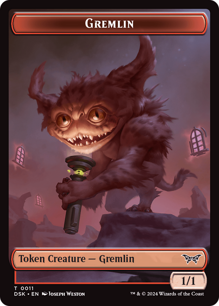 Gremlin // Manifest Double-Sided Token [Duskmourn: House of Horror Tokens] | Spectrum Games