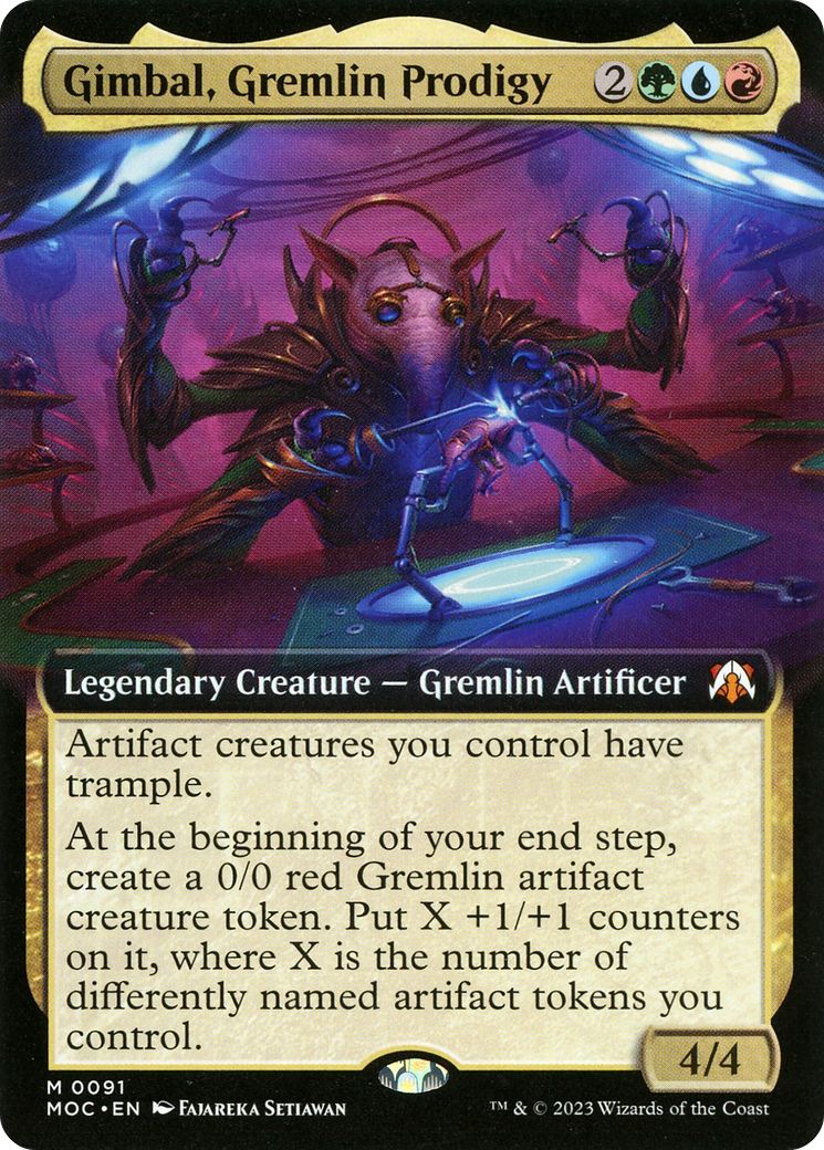 Gimbal, Gremlin Prodigy (Extended Art) [March of the Machine Commander] | Spectrum Games