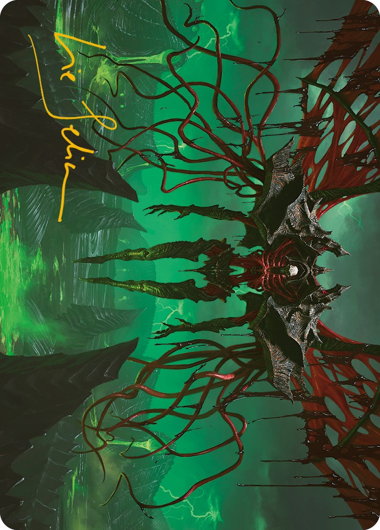 Archfiend of the Dross Art Card (Gold-Stamped Signature) [Phyrexia: All Will Be One Art Series] | Spectrum Games