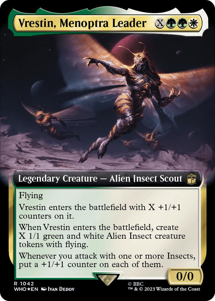 Vrestin, Menoptra Leader (Extended Art) (Surge Foil) [Doctor Who] | Spectrum Games