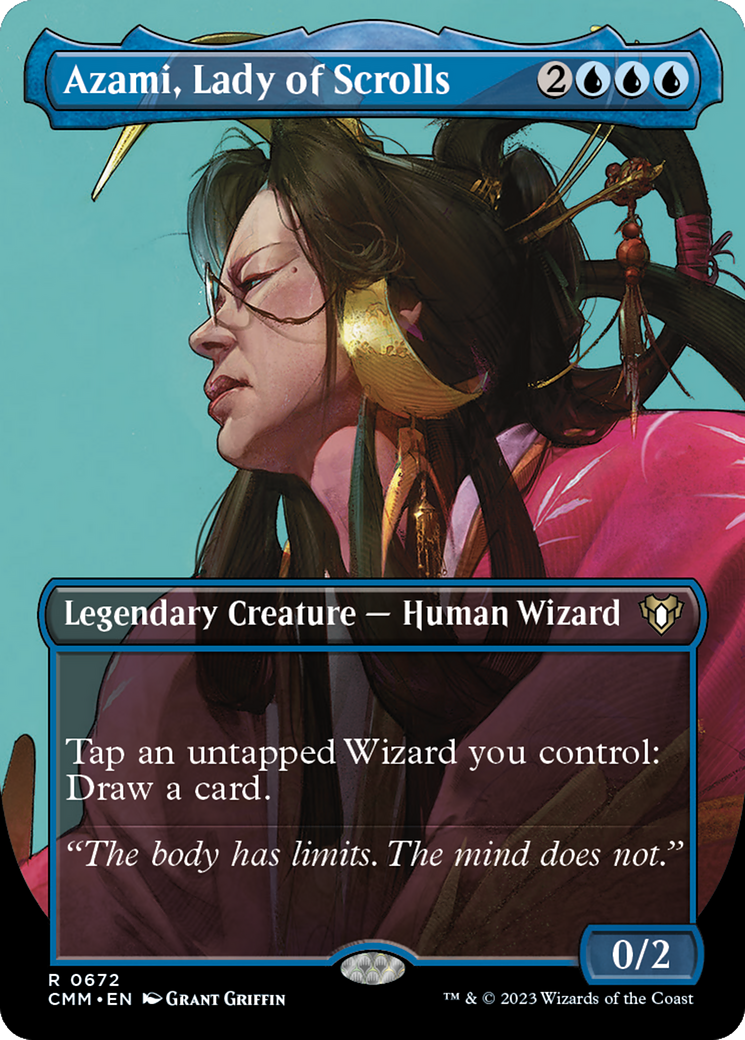 Azami, Lady of Scrolls (Borderless Profile) [Commander Masters] | Spectrum Games