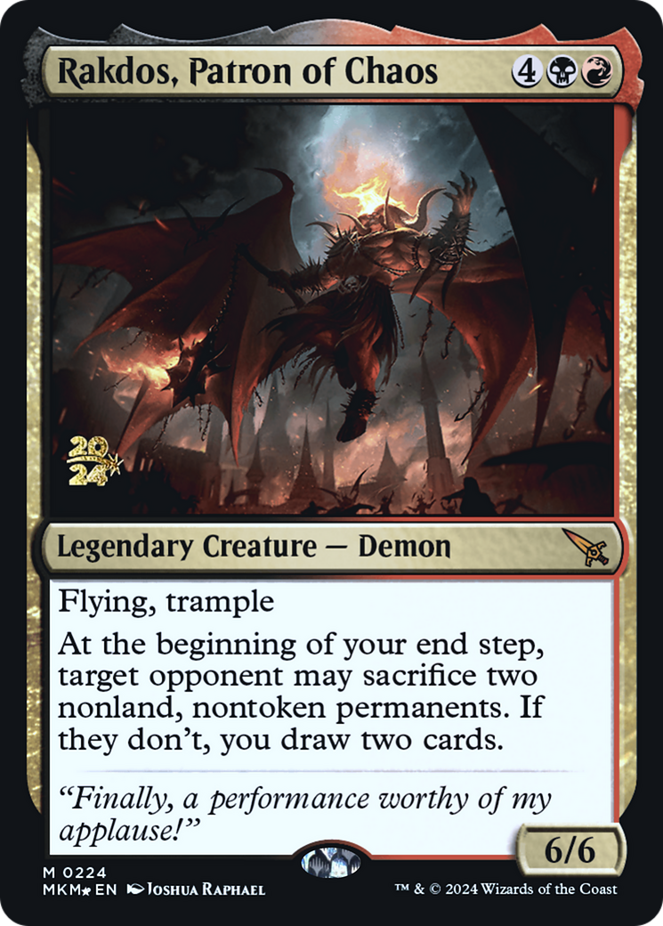 Rakdos, Patron of Chaos [Murders at Karlov Manor Prerelease Promos] | Spectrum Games