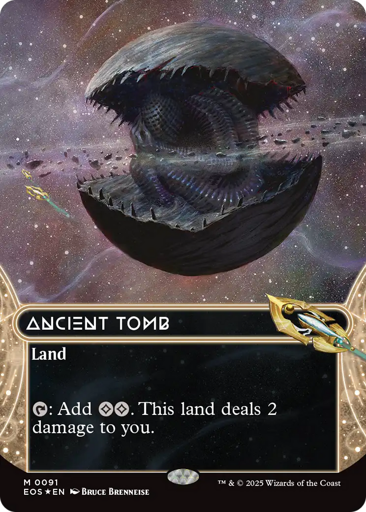 Ancient Tomb (0091) (Borderless) (Galaxy Foil) [Edge of Eternities] | Spectrum Games