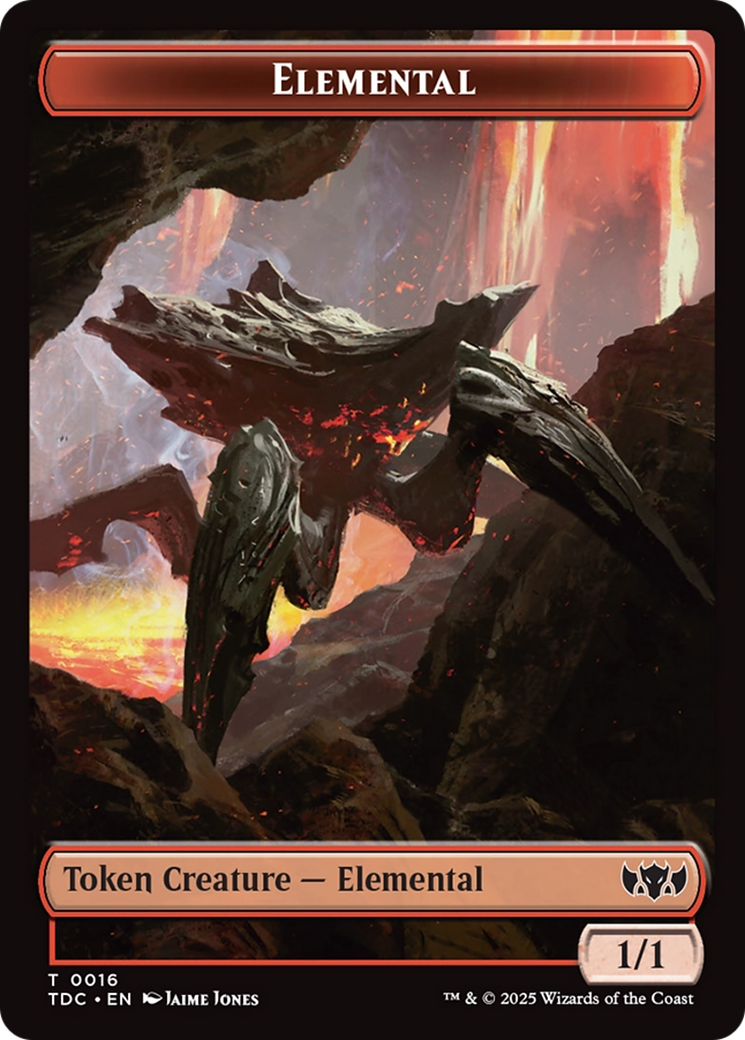 Elemental (0016) // Gold Double-Sided Token [Tarkir: Dragonstorm Commander Tokens] | Spectrum Games