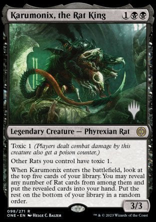 Karumonix, the Rat King (Promo Pack) [Phyrexia: All Will Be One Promos] | Spectrum Games