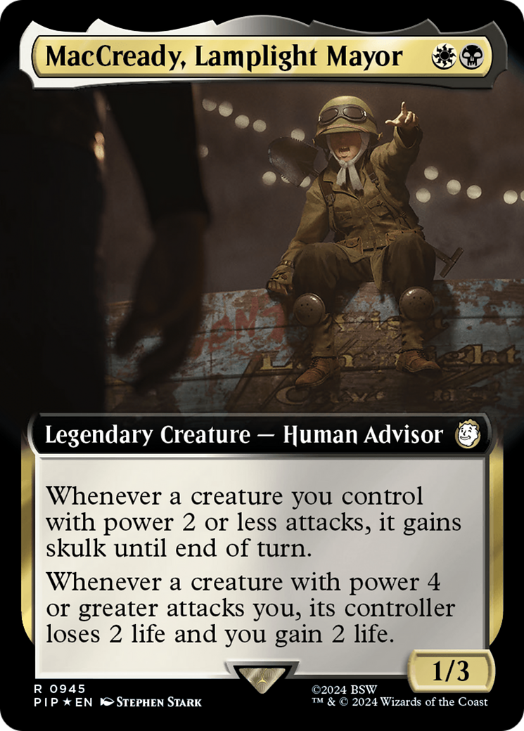 MacCready, Lamplight Mayor (Extended Art) (Surge Foil) [Fallout] | Spectrum Games