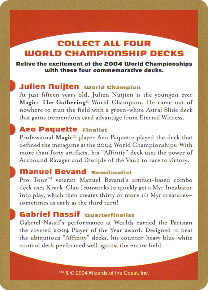 2004 World Championships Ad [World Championship Decks 2004] | Spectrum Games