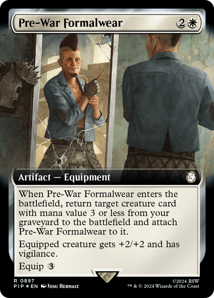 Pre-War Formalwear (Extended Art) (Surge Foil) [Fallout] | Spectrum Games