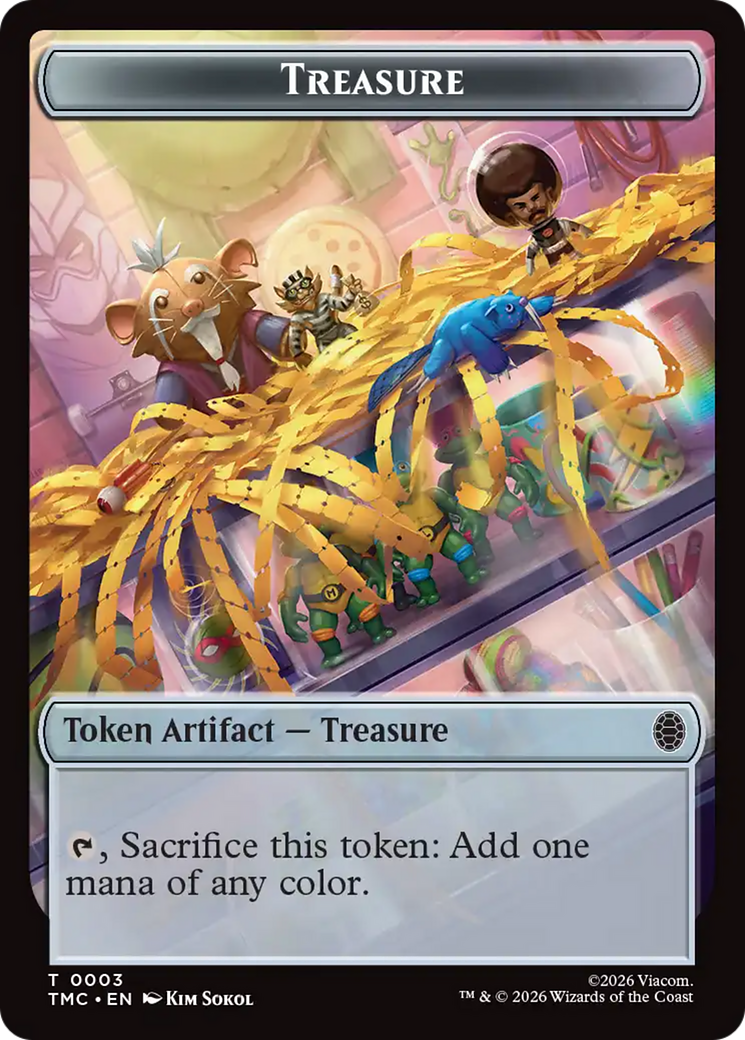 Treasure // Copy Double-Sided Token [Teenage Mutant Ninja Turtles Commander Tokens] | Spectrum Games