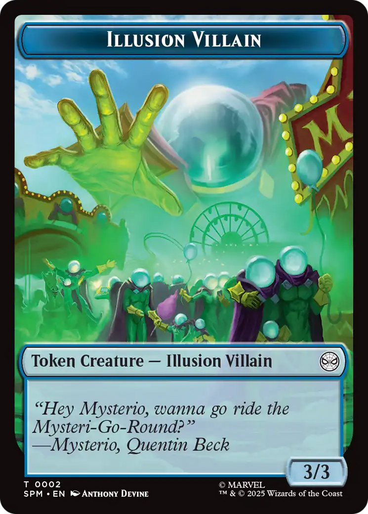 Spider // Illusion Villain Double-Sided Token [Marvel's Spider-Man Tokens] | Spectrum Games