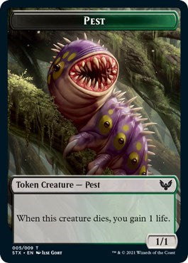 Elemental // Pest Double-Sided Token [Strixhaven: School of Mages Tokens] | Spectrum Games
