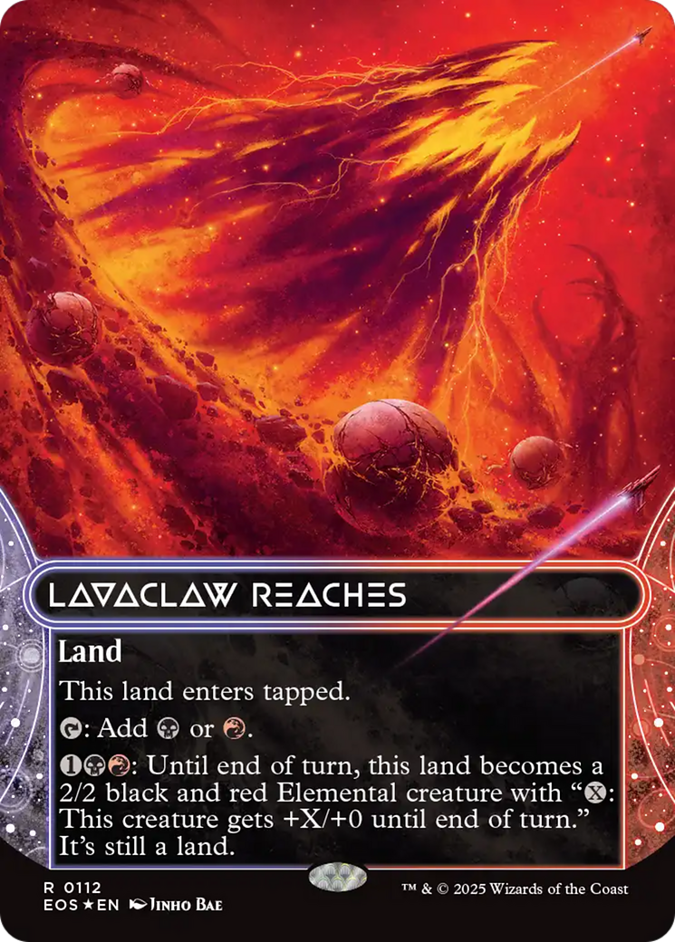 Lavaclaw Reaches (0112) (Borderless) (Galaxy Foil) [Edge of Eternities: Stellar Sights] | Spectrum Games