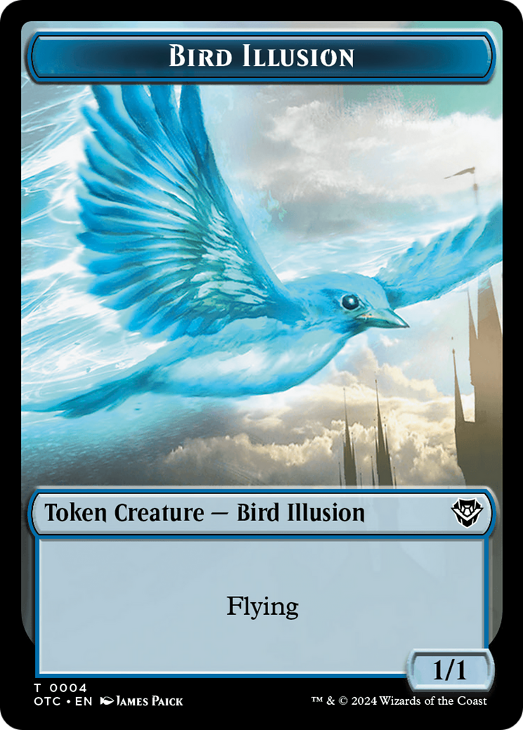 Dragon Elemental // Bird Illusion Double-Sided Token [Outlaws of Thunder Junction Commander Tokens] | Spectrum Games