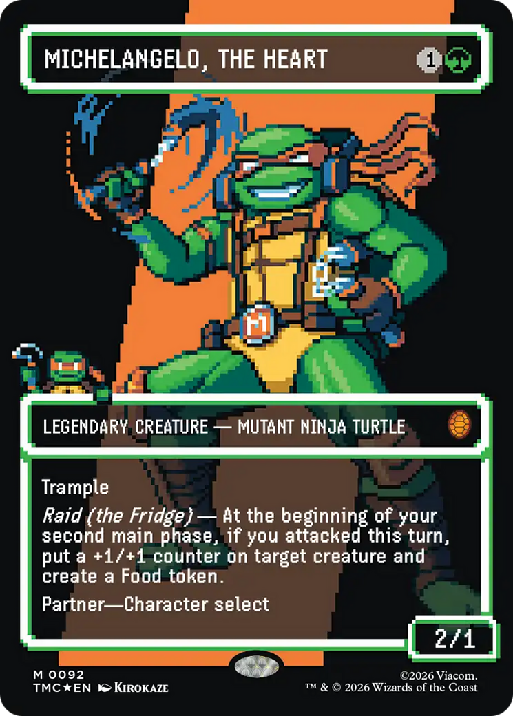 Michelangelo, the Heart (0093) (Borderless) (Surge Foil) [Teenage Mutant Ninja Turtles Commander] | Spectrum Games