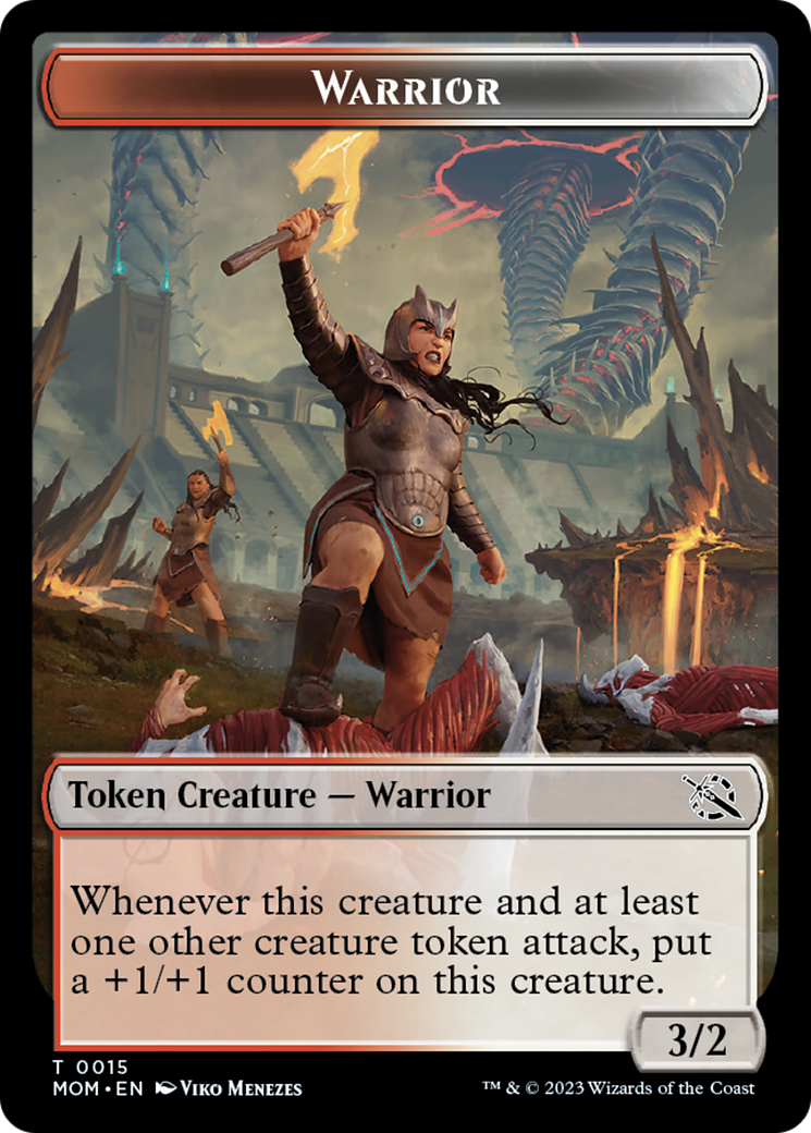 Warrior // Spirit (13) Double-Sided Token [March of the Machine Tokens] | Spectrum Games