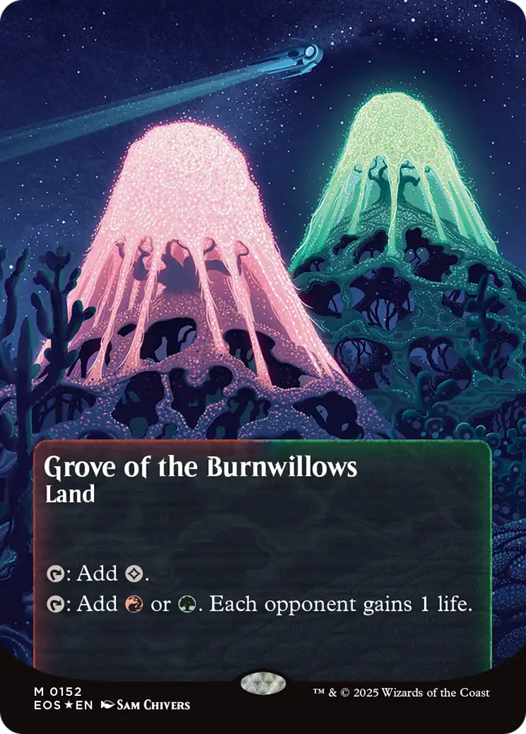 Grove of the Burnwillows (0152) (Borderless) (Galaxy Foil) [Edge of Eternities: Stellar Sights] | Spectrum Games