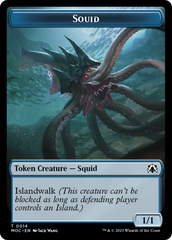 Squid // Human (26) Double-Sided Token [March of the Machine Commander Tokens] | Spectrum Games