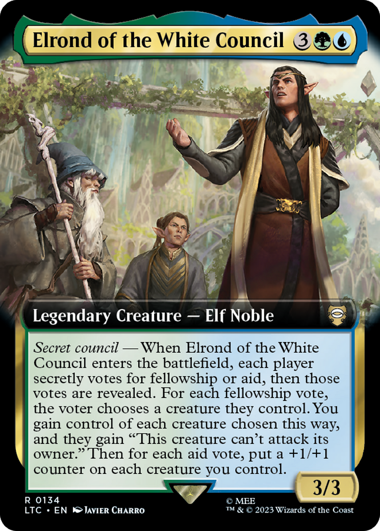 Elrond of the White Council (Extended Art) [The Lord of the Rings: Tales of Middle-Earth Commander] | Spectrum Games