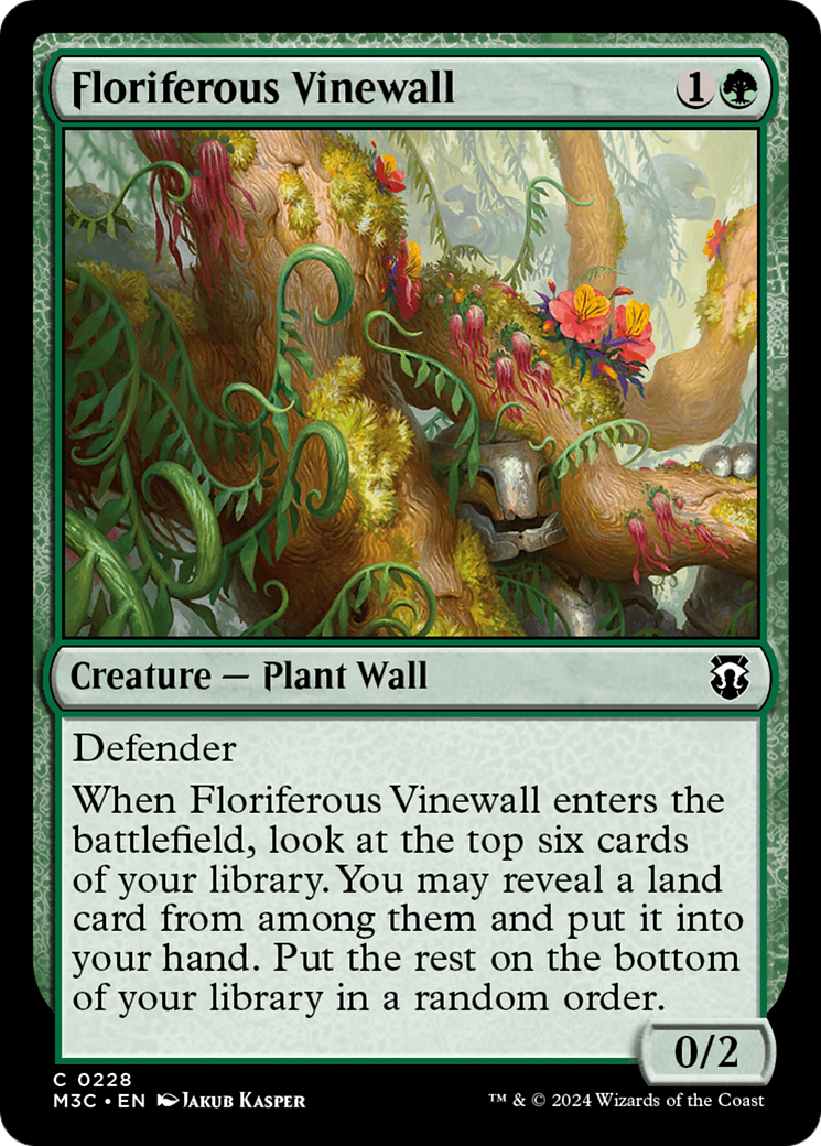 Floriferous Vinewall (Ripple Foil) [Modern Horizons 3 Commander] | Spectrum Games