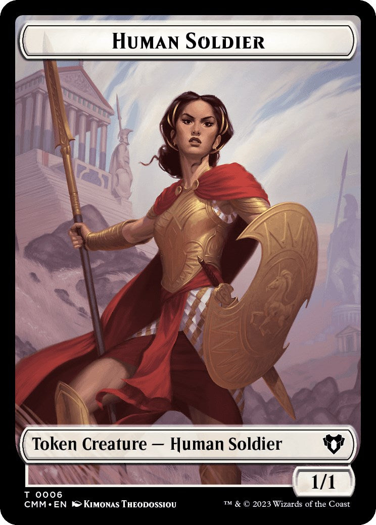 Human Soldier // Zombie (0013) Double-Sided Token [Commander Masters Tokens] | Spectrum Games