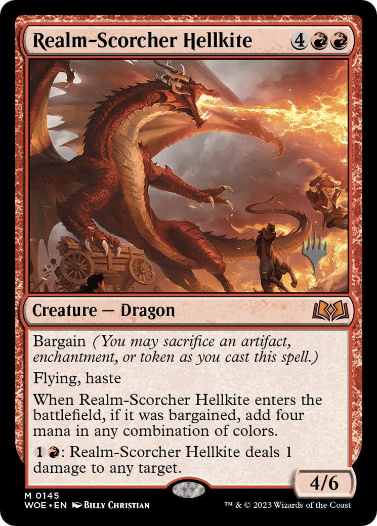 Realm-Scorcher Hellkite (Promo Pack) [Wilds of Eldraine Promos] | Spectrum Games