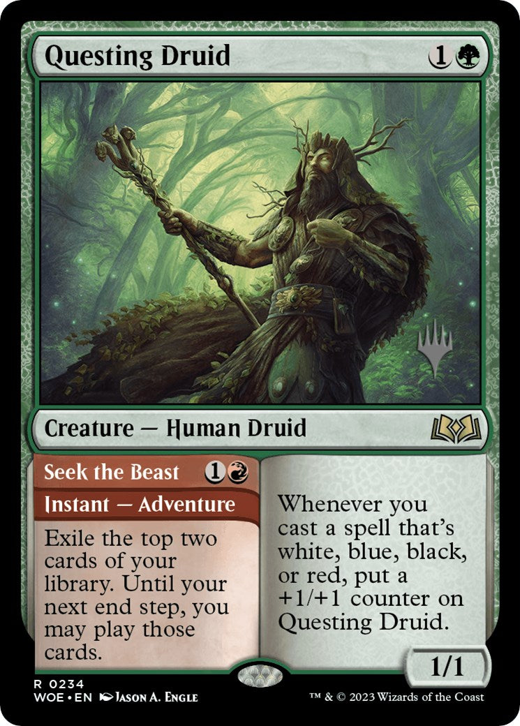 Questing Druid (Promo Pack) [Wilds of Eldraine Promos] | Spectrum Games
