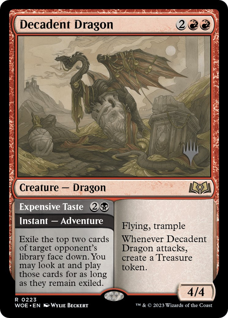 Decadent Dragon // Expensive Taste (Promo Pack) [Wilds of Eldraine Promos] | Spectrum Games