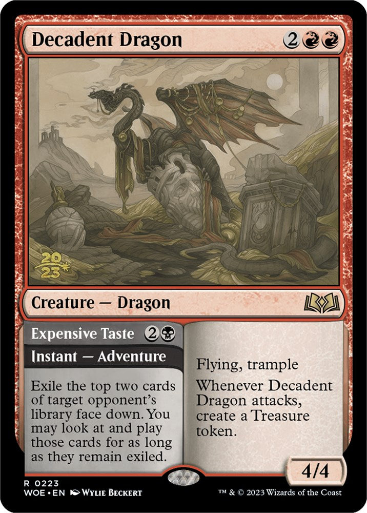 Decadent Dragon // Expensive Taste (Promo Pack) [Wilds of Eldraine Promos] | Spectrum Games