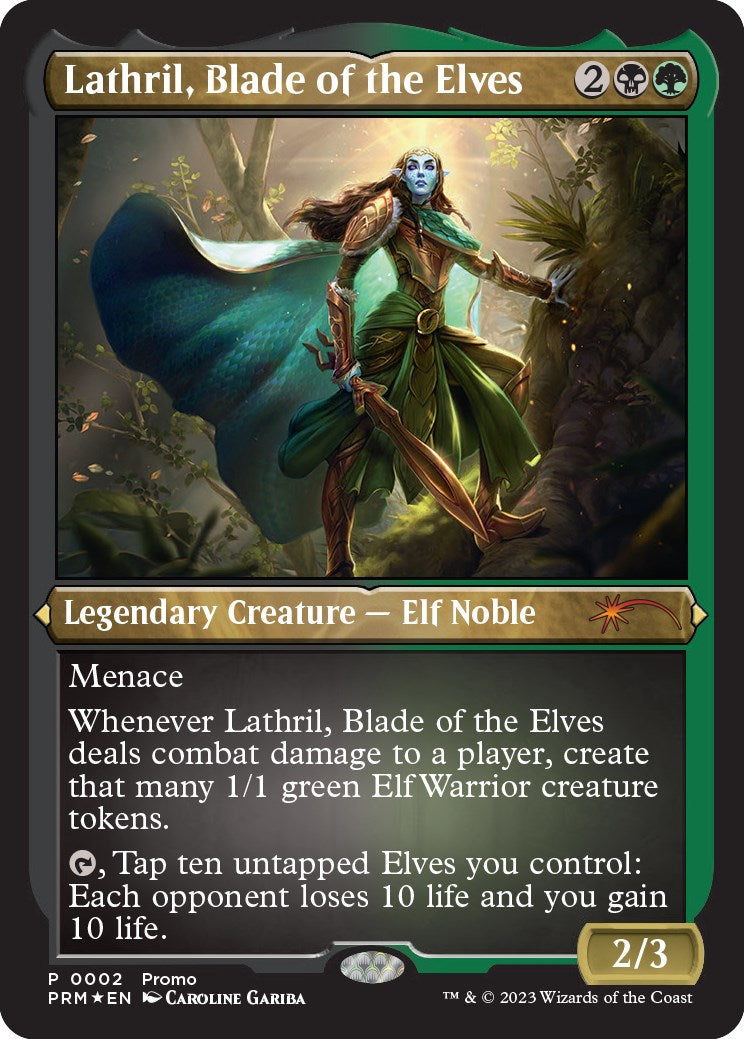 Lathril, Blade of the Elves (Foil Etched) [Media Promos] | Spectrum Games