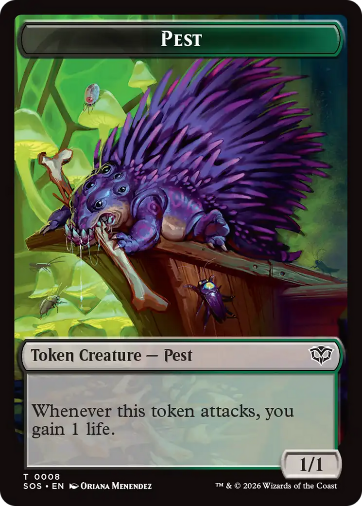 Professor Dellian Fel // Pest (0008) Double-Sided Token [Secrets of Strixhaven Tokens] | Spectrum Games