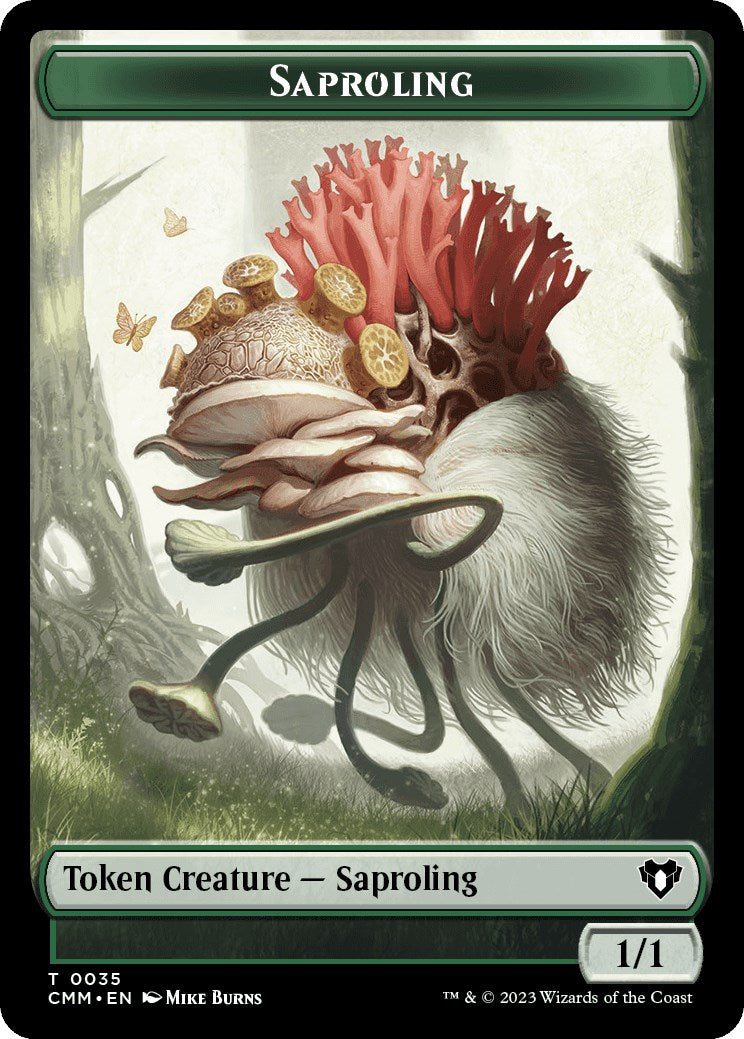 Saproling // Stoneforged Blade Double-Sided Token [Commander Masters Tokens] | Spectrum Games