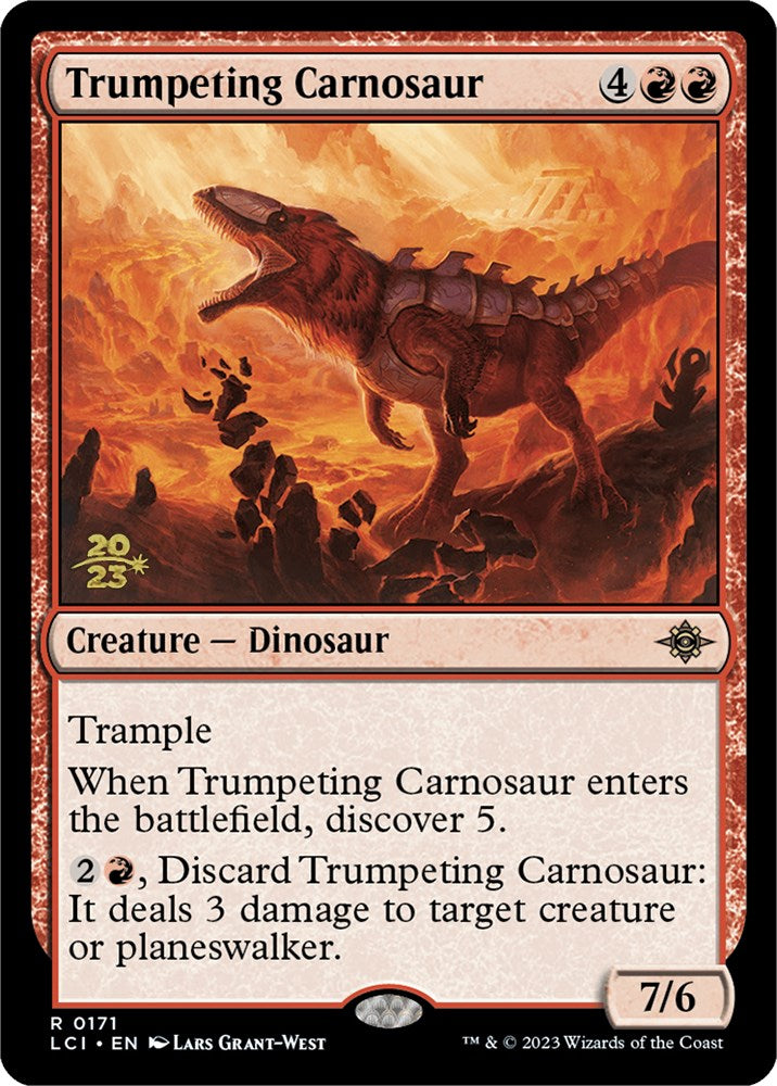 Trumpeting Carnosaur [The Lost Caverns of Ixalan Prerelease Cards] | Spectrum Games