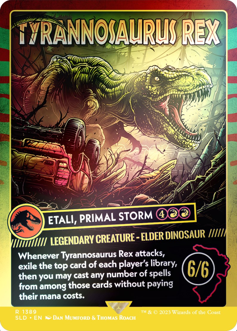 Tyrannosaurus Rex - Etali, Primal Storm (Rainbow Foil) [Secret Lair Drop Series] | Spectrum Games