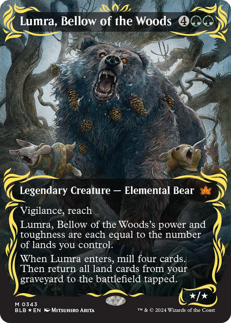 Lumra, Bellow of the Woods (Borderless) (Raised Foil) [Bloomburrow] | Spectrum Games