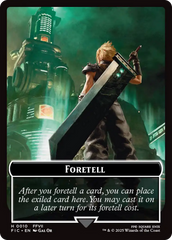 Foretell // Treasure Double-Sided Token [FINAL FANTASY Commander Tokens] | Spectrum Games